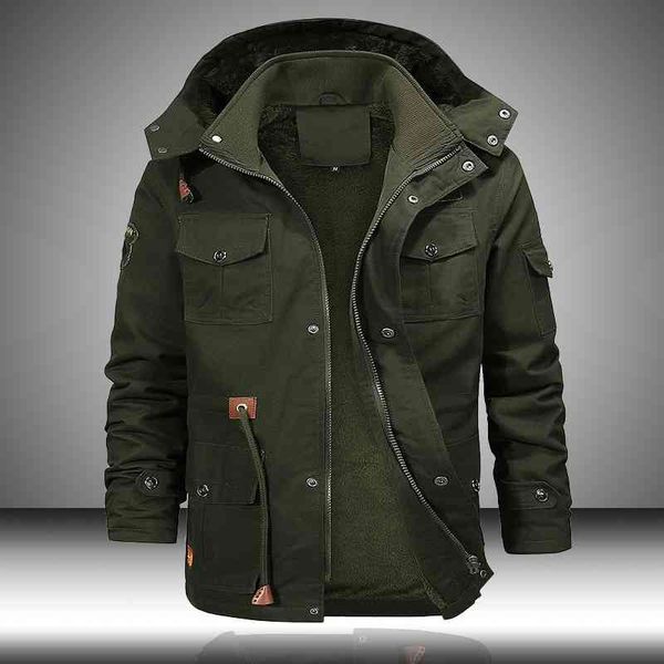 military bomber cargo jacket men multi-pocket winter warm hooded coats fleece thick men's jackets tactical coat male 5xl 210603, Black
military bomber cargo jacket men multi-pocket winter warm hooded coats fleece thick men's jackets tactical coat male 5xl 210603, Black
