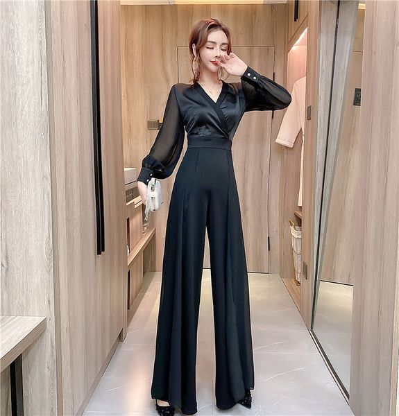 women's jumpsuits & rompers summer jumpsuit long sleeve chiffon v-neck elegant fashion wide-leg temperament slim romper wtaf, Black;white
women's jumpsuits & rompers summer jumpsuit long sleeve chiffon v-neck elegant fashion wide-leg temperament slim romper wtaf, Black;white