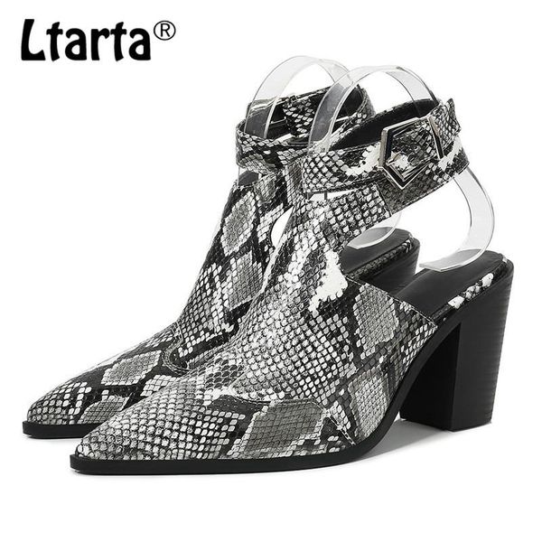 dress shoes ltarta summer pointed snakeskin pattern women's large size thick heel with a word buckle roman sandals cgb, Black
dress shoes ltarta summer pointed snakeskin pattern women's large size thick heel with a word buckle roman sandals cgb, Black