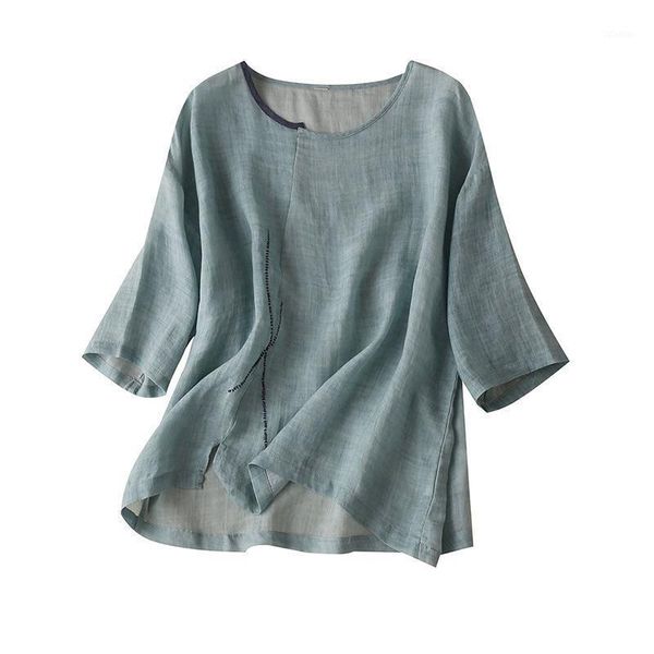 women's blouses lady shirt plain women casual tanic blouse linen chinese style o-neck embroidery clothing women's & shirts, White
women's blouses lady shirt plain women casual tanic blouse linen chinese style o-neck embroidery clothing women's & shirts, White