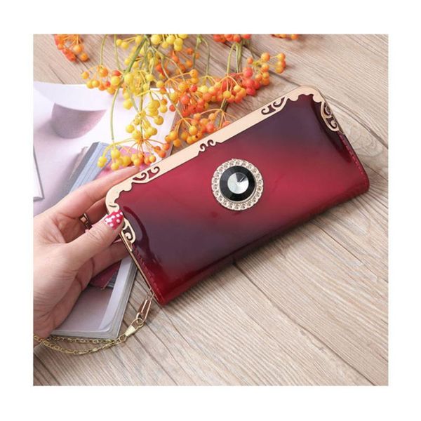wallets luxury wallet candy-colored bright leather long high-quality designer ladies with crystal, Red;black
wallets luxury wallet candy-colored bright leather long high-quality designer ladies with crystal, Red;black