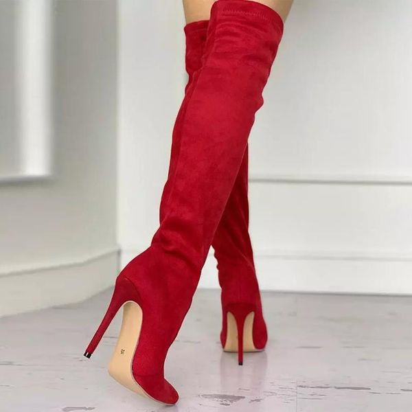 boots women suede thigh long high heel pointed toe over the knee red solid 2021 apring autumn plus size female shoes, Black
boots women suede thigh long high heel pointed toe over the knee red solid 2021 apring autumn plus size female shoes, Black