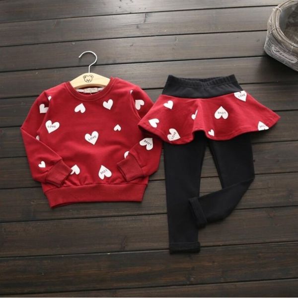 children's autumn baby girl love cotton long-sleeved sweater + culottes leggings suit girls clothes, White
children's autumn baby girl love cotton long-sleeved sweater + culottes leggings suit girls clothes, White