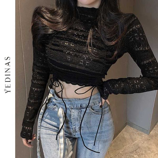 yedinas autumn spring women lace tshirts drawstring long sleeve hollow out casual crop korean harajuku female t shirt 210527, White
yedinas autumn spring women lace tshirts drawstring long sleeve hollow out casual crop korean harajuku female t shirt 210527, White