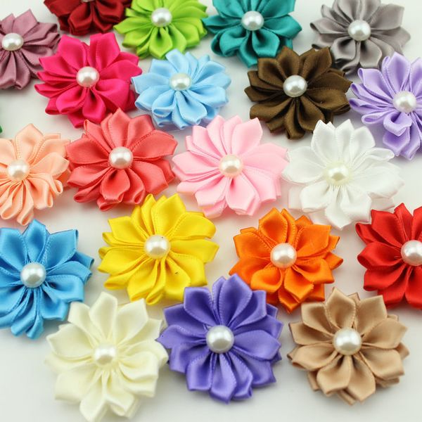 fashion satin ribbon multilayers fabric flowers for headbands kid pearl flower diy christmas hair styling accessories, Slivery;white
fashion satin ribbon multilayers fabric flowers for headbands kid pearl flower diy christmas hair styling accessories, Slivery;white