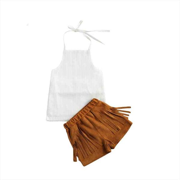 summer fashion kids girls clothes sets sleeveless solid vest tassel brown shorts 2pcs 2 7y, White
summer fashion kids girls clothes sets sleeveless solid vest tassel brown shorts 2pcs 2 7y, White