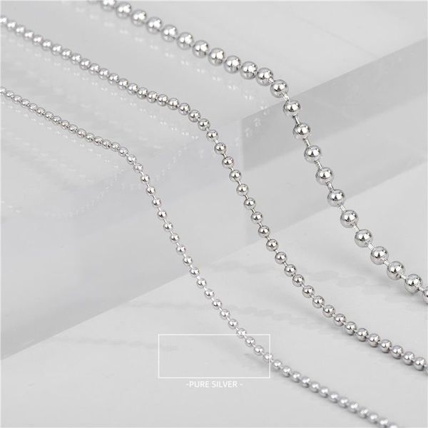 chains s925 sterling silver round bead necklace for men and women simple sweater chain with naked single 1.5 2.0 mm
chains s925 sterling silver round bead necklace for men and women simple sweater chain with naked single 1.5 2.0 mm