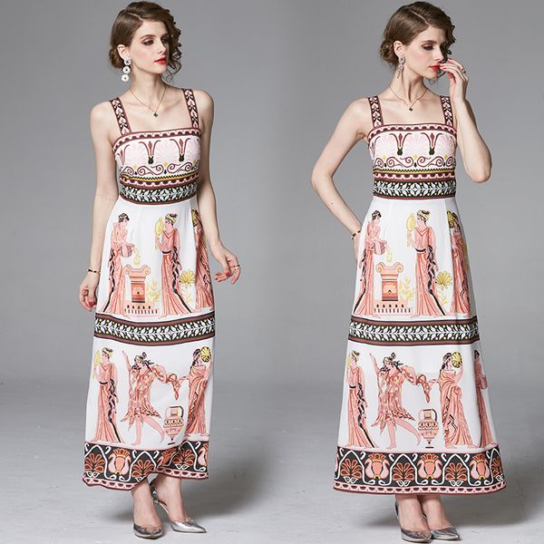 2021 new fashion character totems print hoilday women's es female slash neck backless strap high waist slim retro long wjxq, Black;gray
2021 new fashion character totems print hoilday women's es female slash neck backless strap high waist slim retro long wjxq, Black;gray