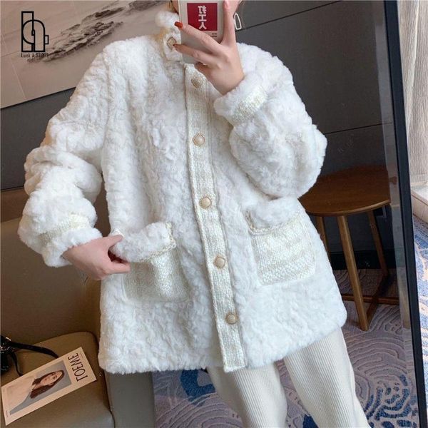 women's fur & faux coat women lining suede lambswool autumn casual winter warm plush jacket female luxury loose motorcycle coats, Black
women's fur & faux coat women lining suede lambswool autumn casual winter warm plush jacket female luxury loose motorcycle coats, Black