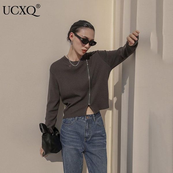 women's knits & tees ucxq woman sweater solid zipper kniited cardigan long sleeve o collar slim basic wild casual style 2021 autumn fas, White
women's knits & tees ucxq woman sweater solid zipper kniited cardigan long sleeve o collar slim basic wild casual style 2021 autumn fas, White