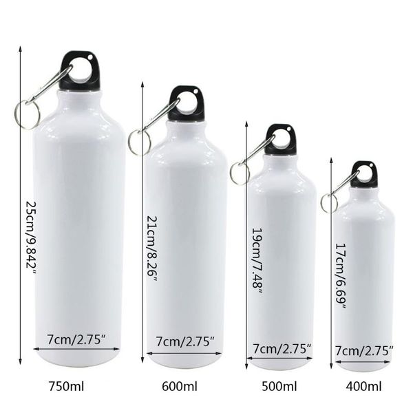 water bottles 400/500/600/750ml white blank sublimation bottle with carabiner aluminum outdoor sport kettle for heat press print my20 21
water bottles 400/500/600/750ml white blank sublimation bottle with carabiner aluminum outdoor sport kettle for heat press print my20 21