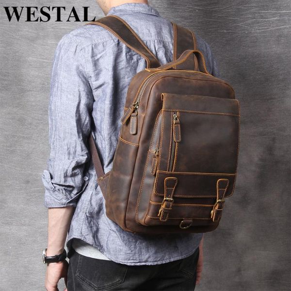 backpack westal crazy horse leather lapvintage bussiness schoolbag multi-function daypack simple fashion portable rucksack
backpack westal crazy horse leather lapvintage bussiness schoolbag multi-function daypack simple fashion portable rucksack