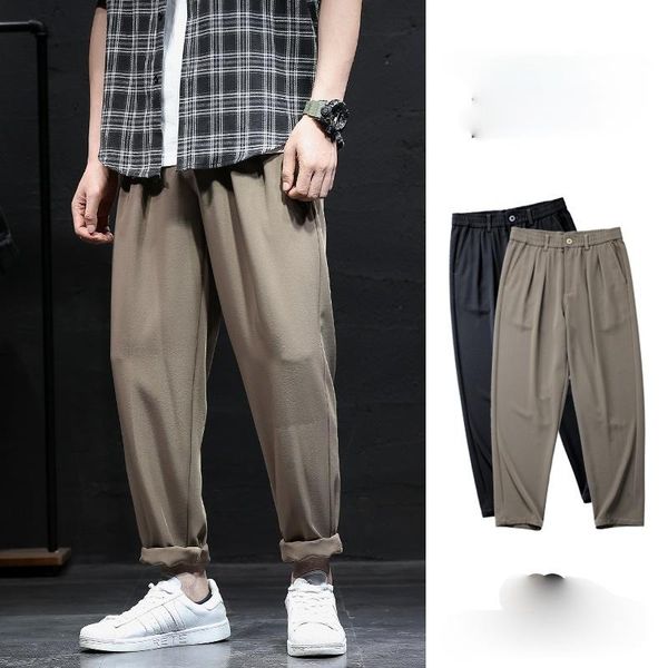 men's suits & blazers 2021 spring summer ankle length men suit pants male simple casual loose office trousers streetwear fashion d137, White;black
men's suits & blazers 2021 spring summer ankle length men suit pants male simple casual loose office trousers streetwear fashion d137, White;black