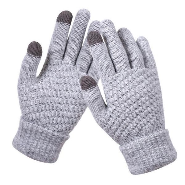 women men solid colour wool knitted wrist gloves autumn winter full finger thick warm touch screen mittens han jllxlz, Black
women men solid colour wool knitted wrist gloves autumn winter full finger thick warm touch screen mittens han jllxlz, Black