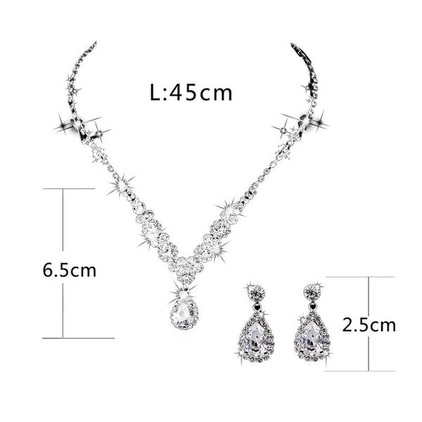 earrings & necklace 2022 bridal wedding pography jewelry accessories rhinestone angel teardrop two piece suit present gift, Silver
earrings & necklace 2022 bridal wedding pography jewelry accessories rhinestone angel teardrop two piece suit present gift, Silver
