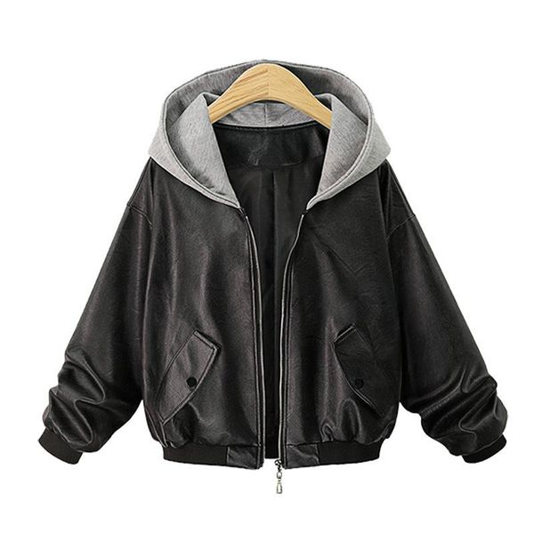 women's jackets zoulv 2021 spring/fall leather sweater hooded jacket trendy bf sports casual street all-match windproof warm women coat, Black;brown
women's jackets zoulv 2021 spring/fall leather sweater hooded jacket trendy bf sports casual street all-match windproof warm women coat, Black;brown