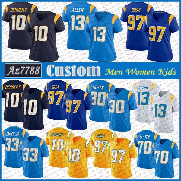 los 10 justin herbert custom men women kids angeles football jersey 13 keenan allen 97 joey bosa austin ekeler derwin james rashawn slater a, Black;red
los 10 justin herbert custom men women kids angeles football jersey 13 keenan allen 97 joey bosa austin ekeler derwin james rashawn slater a, Black;red