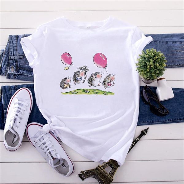 ullzang harajuku 90s girls summer womens t shirts hedgehog funny cute cartoon lady, White
ullzang harajuku 90s girls summer womens t shirts hedgehog funny cute cartoon lady, White