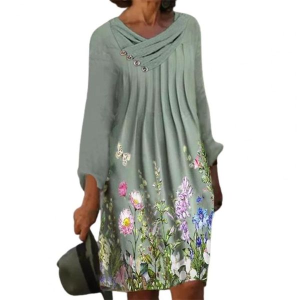 casual dresses loose women mini dress floral print buttons decor pleated collar v-neck autumn ladies streetwear, Black;gray
casual dresses loose women mini dress floral print buttons decor pleated collar v-neck autumn ladies streetwear, Black;gray