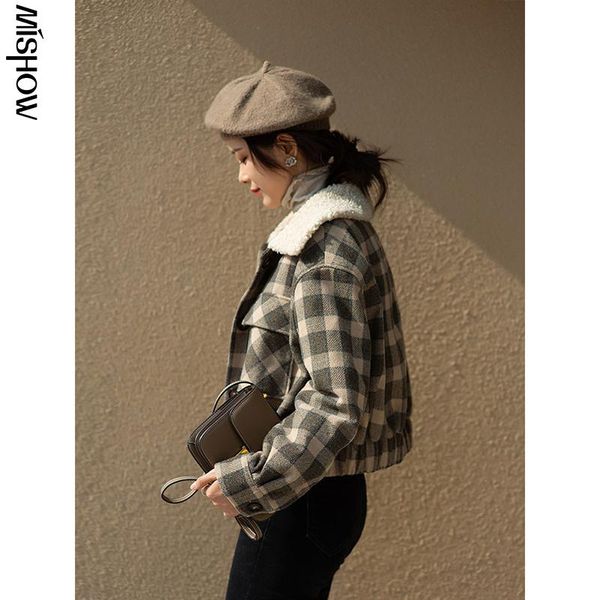 women's wool & blends cmaz 2021 winter coats for women plaid high street fashion fleece lined warm overcoats short jackets mx20d9648, Black
women's wool & blends cmaz 2021 winter coats for women plaid high street fashion fleece lined warm overcoats short jackets mx20d9648, Black