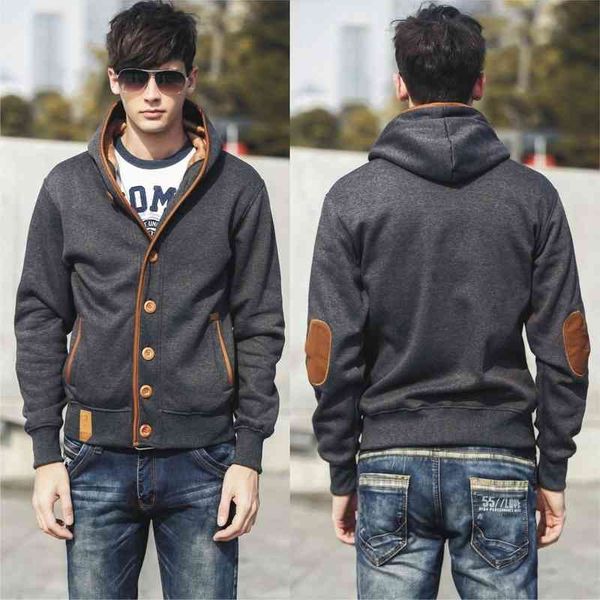 2019 autumn new hooded with plush and thickened sweater college sportswear men's cardigan coat, Black
2019 autumn new hooded with plush and thickened sweater college sportswear men's cardigan coat, Black