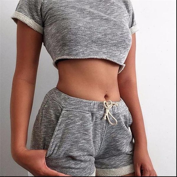 2pcs women sports suit short sleeve crop short pants workout tracksuit summer outfit ladies casual 2 piece set 2021, Gray
2pcs women sports suit short sleeve crop short pants workout tracksuit summer outfit ladies casual 2 piece set 2021, Gray