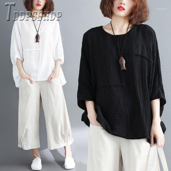 women's blouses & shirts 2021 korean summer plus size women blouse solid color round neck female, White
women's blouses & shirts 2021 korean summer plus size women blouse solid color round neck female, White