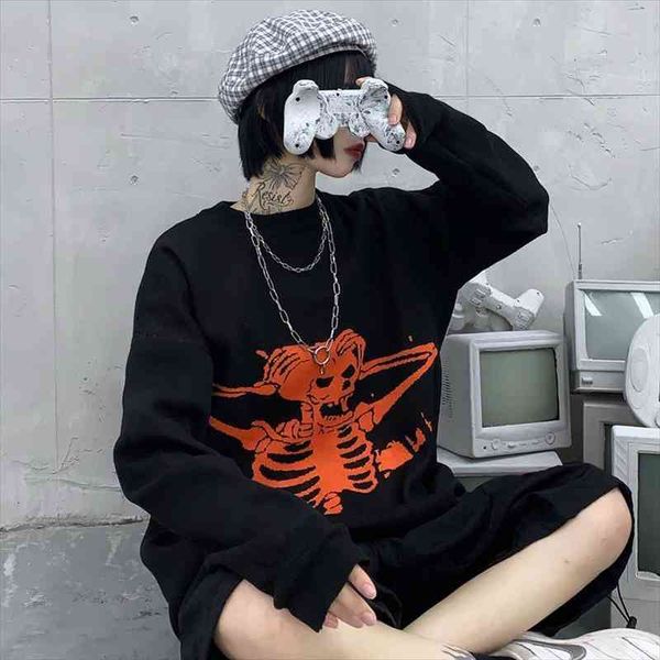skull skeleton pattern winter sweater women gothic punk oversized sweater long sleeve women streetwear hip hop casual, White;black
skull skeleton pattern winter sweater women gothic punk oversized sweater long sleeve women streetwear hip hop casual, White;black
