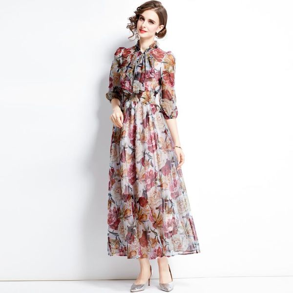 casual dresses banulin runway fashion summer chiffon dress 2021 designer bow collar flower print maxi long party holiday elegant n76657, Black;gray
casual dresses banulin runway fashion summer chiffon dress 2021 designer bow collar flower print maxi long party holiday elegant n76657, Black;gray