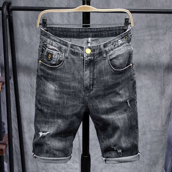 summer holed black grey denim shorts men's fashion casual capris youth chinese pants japanese and korean handsome breecheswinter, Blue
summer holed black grey denim shorts men's fashion casual capris youth chinese pants japanese and korean handsome breecheswinter, Blue