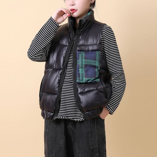 2021 new winter female vest short shiny style plus size thick coat ladies with no sleeves standard plaid neck casual outwear ex92, Black;white
2021 new winter female vest short shiny style plus size thick coat ladies with no sleeves standard plaid neck casual outwear ex92, Black;white