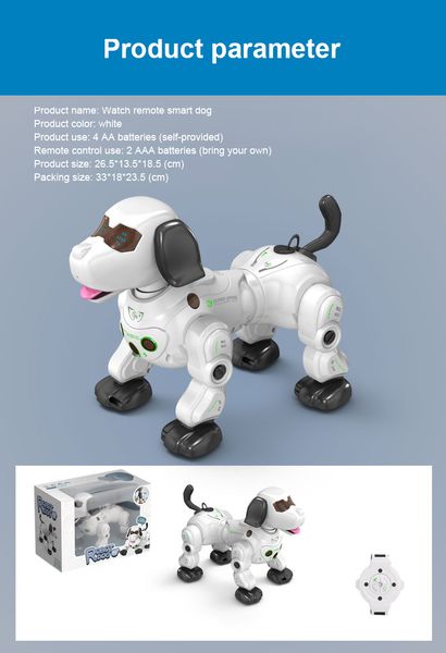 2021 New Remote Control Smart Robot Dog 2.4G Wireless Kids Toy Child Watch Remote Control Spray Robot Pet Remote Control Toy Dog
2021 New Remote Control Smart Robot Dog 2.4G Wireless Kids Toy Child Watch Remote Control Spray Robot Pet Remote Control Toy Dog