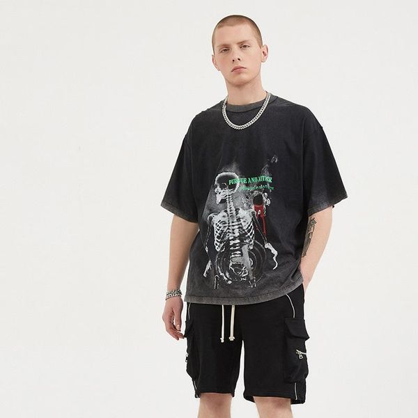 men's t-shirts summer product the high street printing shirts loose, White;black
men's t-shirts summer product the high street printing shirts loose, White;black