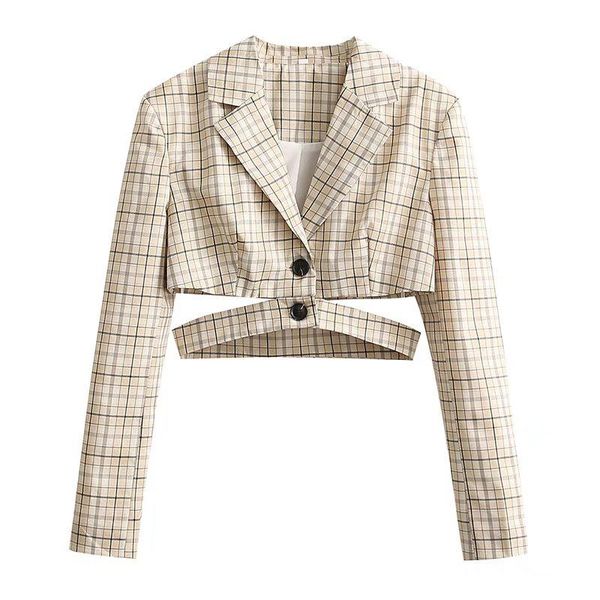 women's suits & blazers yenkye est women vintage plaid cut-out cropped blazer mujer notched collar two button office ladies suit jacket, White;black
women's suits & blazers yenkye est women vintage plaid cut-out cropped blazer mujer notched collar two button office ladies suit jacket, White;black