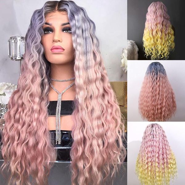 synthetic wigs aiva hair arrivial pink wig yellow lace front heat resistant deep wave blue ombre for black women
synthetic wigs aiva hair arrivial pink wig yellow lace front heat resistant deep wave blue ombre for black women