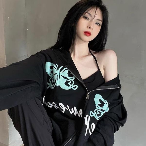 women's hoodies & sweatshirts y2krobe harajuku butterfly cyber y2k anime hoodie fairy grunge dark print jacket alt coat zip up e girl p, Black
women's hoodies & sweatshirts y2krobe harajuku butterfly cyber y2k anime hoodie fairy grunge dark print jacket alt coat zip up e girl p, Black