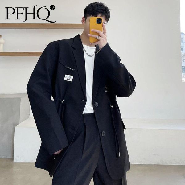 men's suits & blazers pfhq early autumn drawstring design blazer black white korean jacket 2021 fashion men's wear label patchwork, White;black
men's suits & blazers pfhq early autumn drawstring design blazer black white korean jacket 2021 fashion men's wear label patchwork, White;black