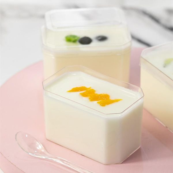 disposable cups & straws 50pcs square transparent tiramisu mousse dessert cup 185ml hard plastic box baking package pudding yogurt cake boxe
disposable cups & straws 50pcs square transparent tiramisu mousse dessert cup 185ml hard plastic box baking package pudding yogurt cake boxe