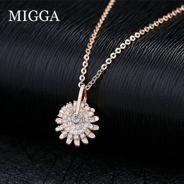 pendant necklaces migga micro cubic zircon paved round sunflower necklace rose gold color fashion for women, Silver
pendant necklaces migga micro cubic zircon paved round sunflower necklace rose gold color fashion for women, Silver