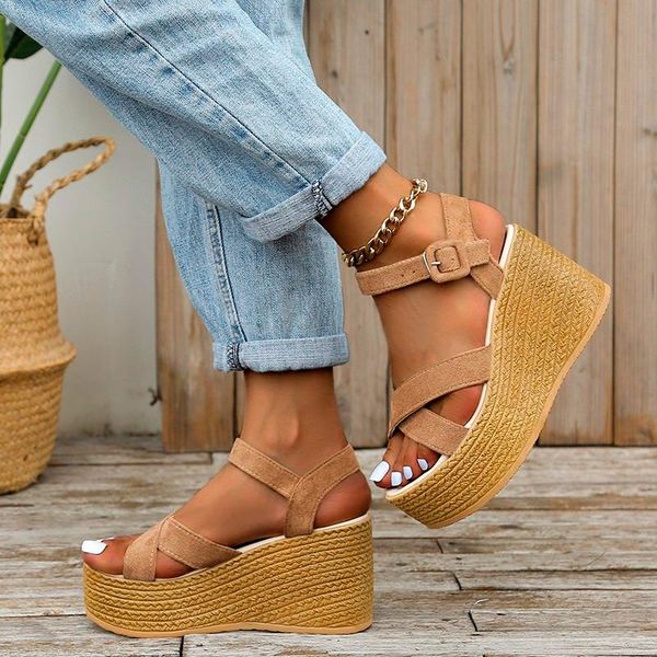 sandals women's platform buckle open-toe 2021 summer outdoor casual shoes high-heel wedge, Black
sandals women's platform buckle open-toe 2021 summer outdoor casual shoes high-heel wedge, Black