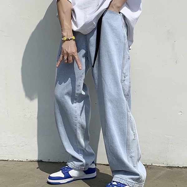 men's jeans fashion loose straight casual wide leg pants cowboy mans streetwear korean hip hop trousers #t2g, Blue
men's jeans fashion loose straight casual wide leg pants cowboy mans streetwear korean hip hop trousers #t2g, Blue