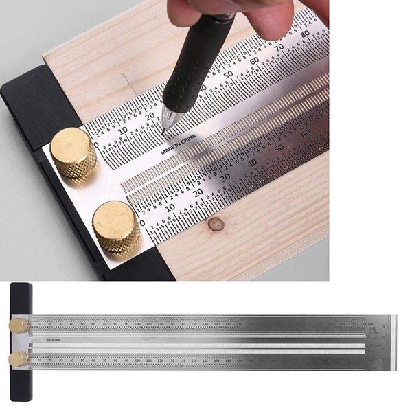 professional hand tool sets high-precision scale ruler t-type hole stainless woodworking scribing mark line gauge carpenter measuring tools
professional hand tool sets high-precision scale ruler t-type hole stainless woodworking scribing mark line gauge carpenter measuring tools