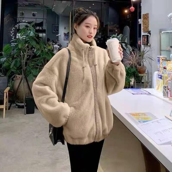 women's fur & faux 2021 korean solid collar imitation mink coat net red european zipper fashion sweater, Black
women's fur & faux 2021 korean solid collar imitation mink coat net red european zipper fashion sweater, Black
