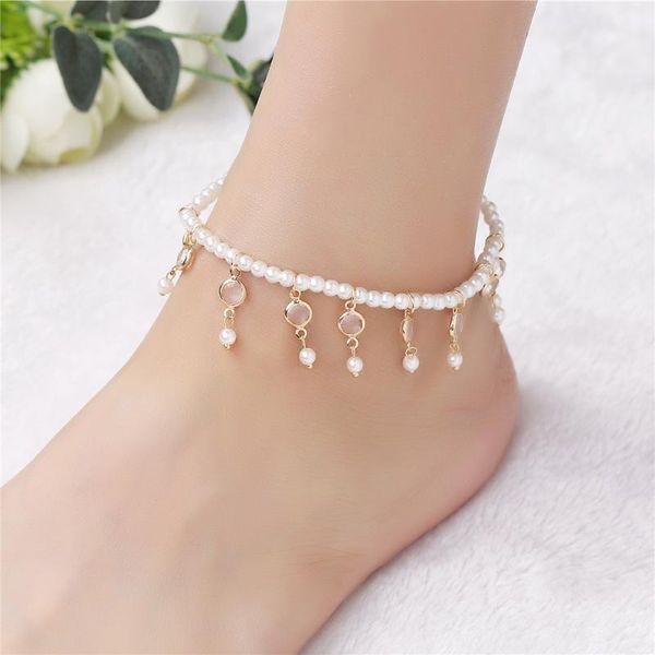 anklets vintage sweet pearl beaded crystal elastic anklet, Red;blue
anklets vintage sweet pearl beaded crystal elastic anklet, Red;blue