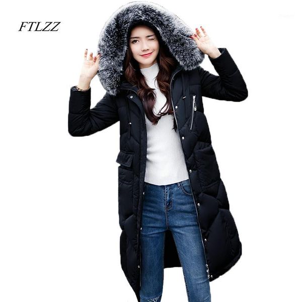ftlzz new women winter jacket cotton coat slim large fur collar hooded parkas padded warm thickness medium long black overcoat1
ftlzz new women winter jacket cotton coat slim large fur collar hooded parkas padded warm thickness medium long black overcoat1