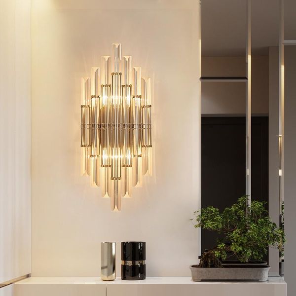 wall lamp luxury gold modern crystal sconce lighting fixture living room bedside stainless steel led light
wall lamp luxury gold modern crystal sconce lighting fixture living room bedside stainless steel led light