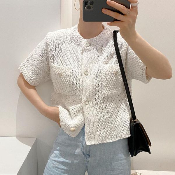 women's blouses & shirts design sense summer office lady casual round neck single breasted hollow out loose solid color short sleeve s, White
women's blouses & shirts design sense summer office lady casual round neck single breasted hollow out loose solid color short sleeve s, White
