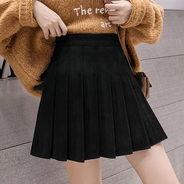 skirts korean style autumn winter woolen pleated mini skirt black a line with lining kawaii school skater for women
skirts korean style autumn winter woolen pleated mini skirt black a line with lining kawaii school skater for women