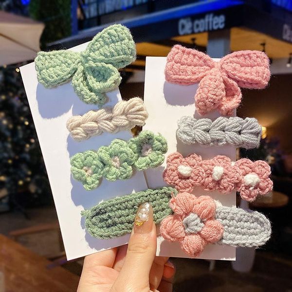 new children's cute candy wool knitting bowknot flower embellishment hairpin girl heart bangs broken hair edge clip headdress, Slivery;white
new children's cute candy wool knitting bowknot flower embellishment hairpin girl heart bangs broken hair edge clip headdress, Slivery;white