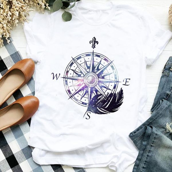 men lady 90s compass t shirt wonder travel fashion cute print casual tee mens female clothes graphic, White;black
men lady 90s compass t shirt wonder travel fashion cute print casual tee mens female clothes graphic, White;black